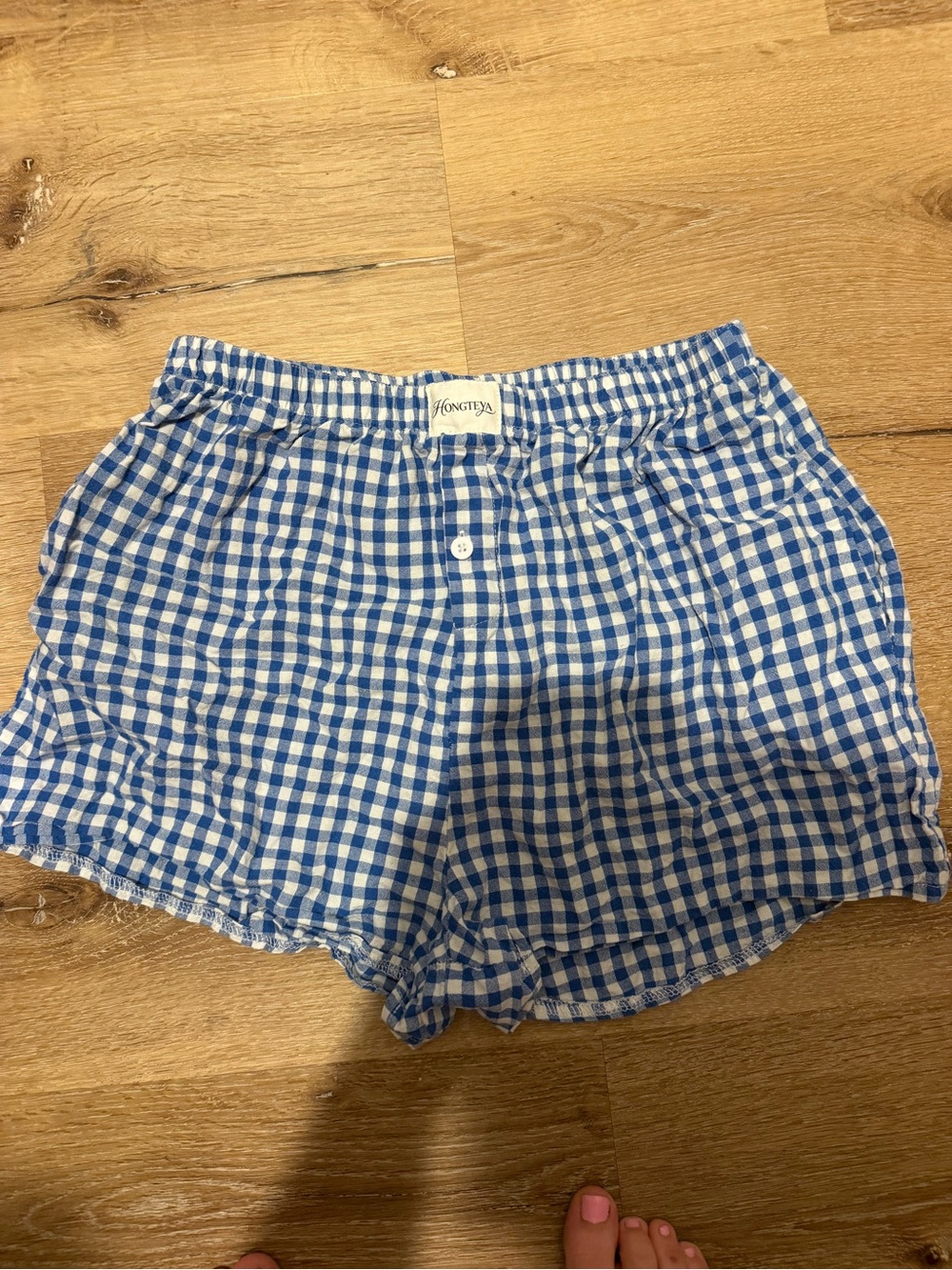 Blue Gingham Women's Lounge Shorts - Comfortable Summer Style